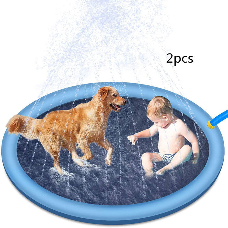 Non-Slip Splash Pad for Kids & Dogs Safe Summer Fun! Outdoor Water Play Mat & Backyard Pool Fountain