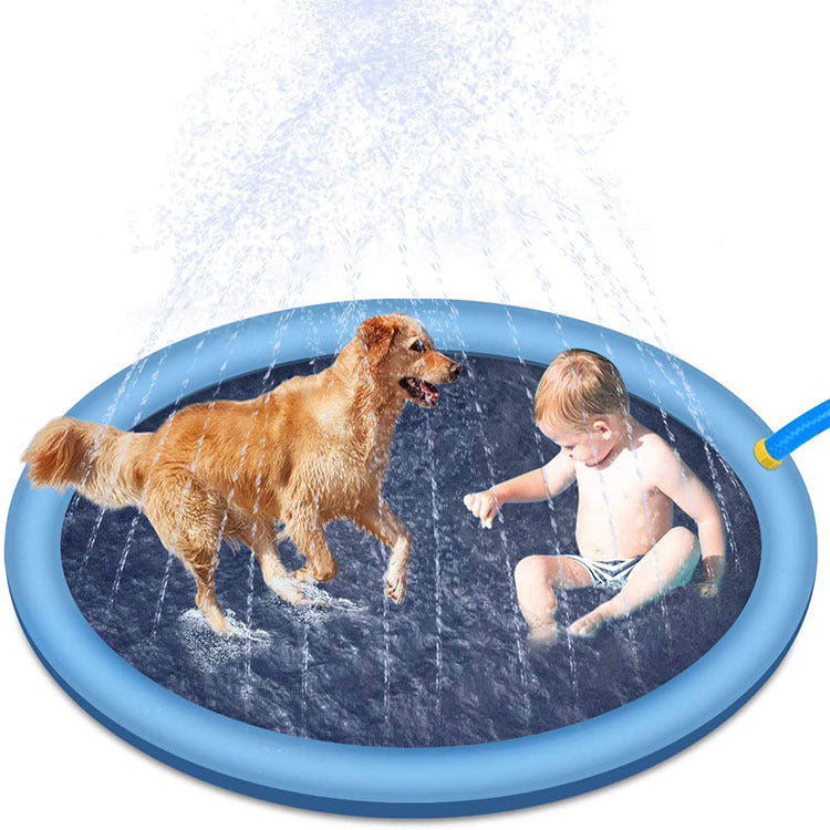 Non-Slip Splash Pad for Kids & Dogs Safe Summer Fun! Outdoor Water Play Mat & Backyard Pool Fountain