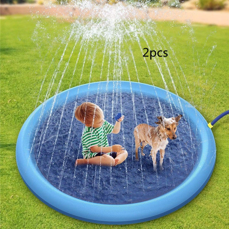 Non-Slip Splash Pad for Kids & Dogs Safe Summer Fun! Outdoor Water Play Mat & Backyard Pool Fountain