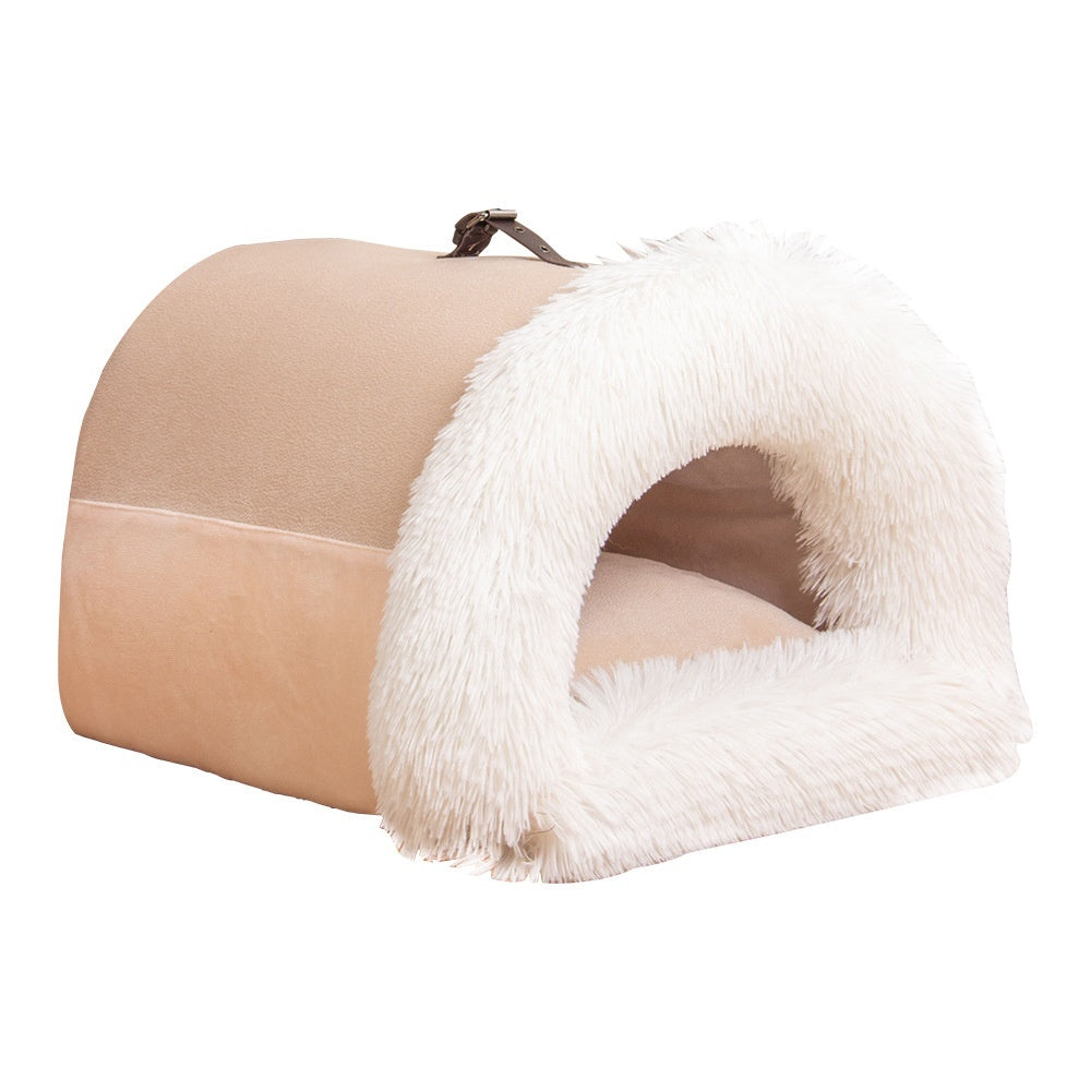 Say Goodbye to Chilly Nights: Moisture-Proof Long Fur Pet Nest for Cats & Dogs. - dreamydogdeals.shop